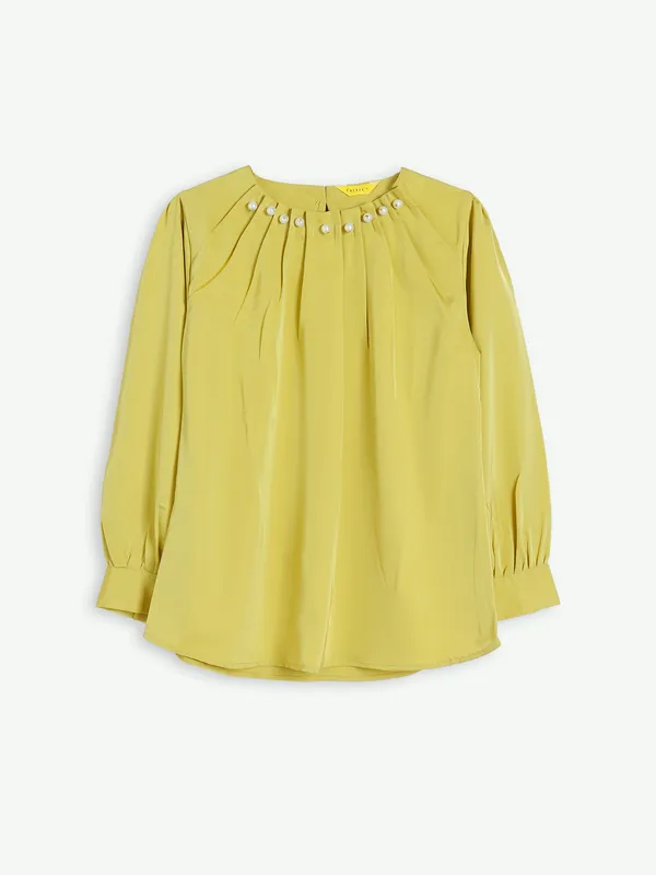 Dusty yellow lycra casual top