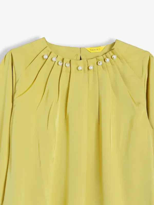 Dusty yellow lycra casual top