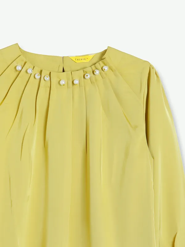 Dusty yellow lycra casual top