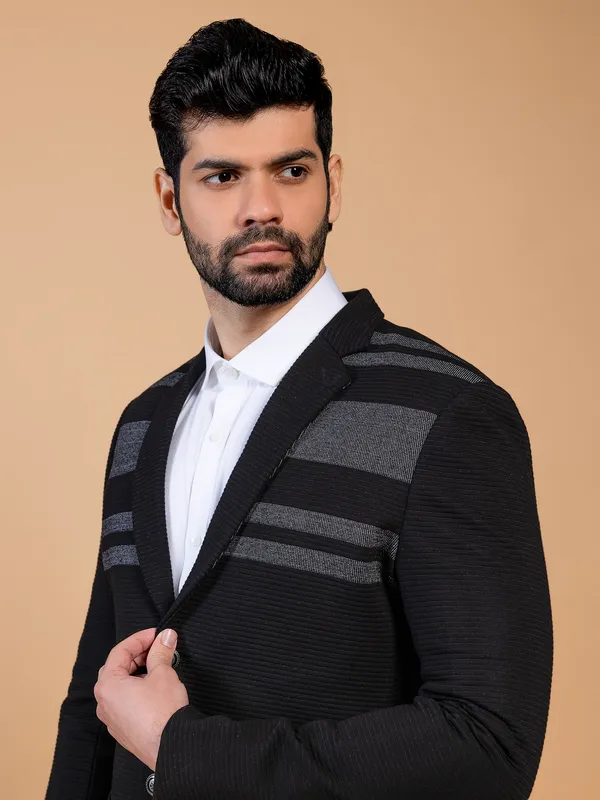 Elegant black corduroy blazer
