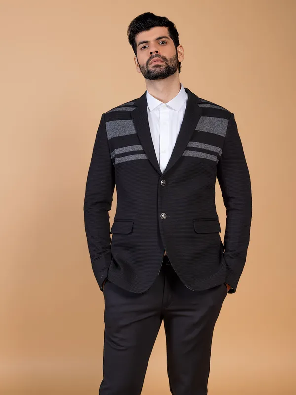 Elegant black corduroy blazer