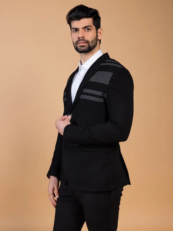 Elegant black corduroy blazer