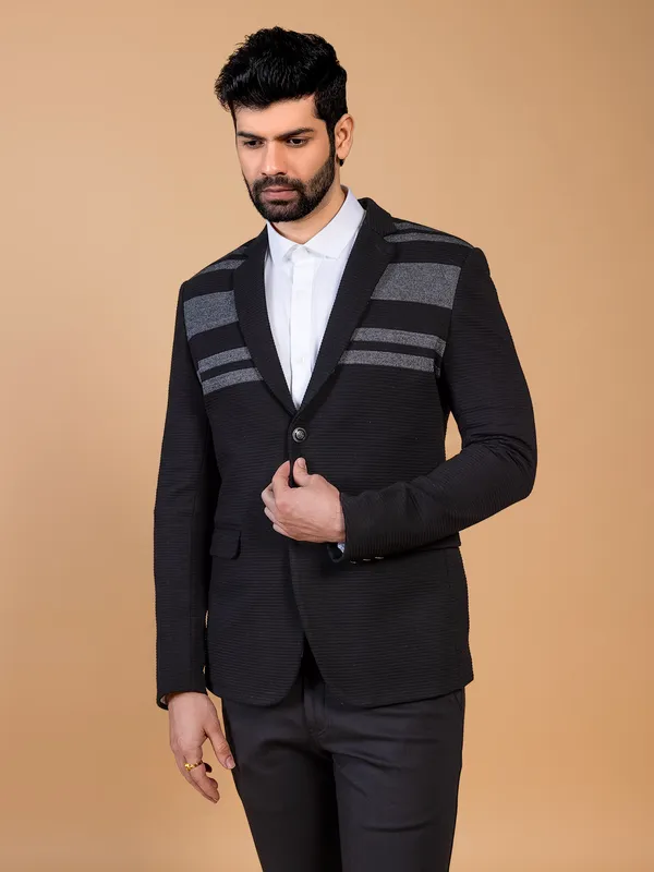 Elegant black corduroy blazer