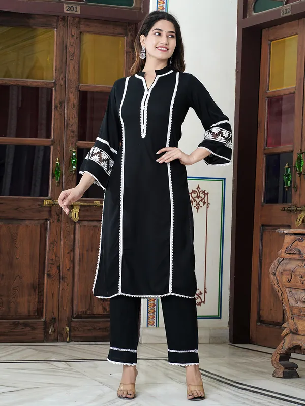 Elegant black georgette kurti set