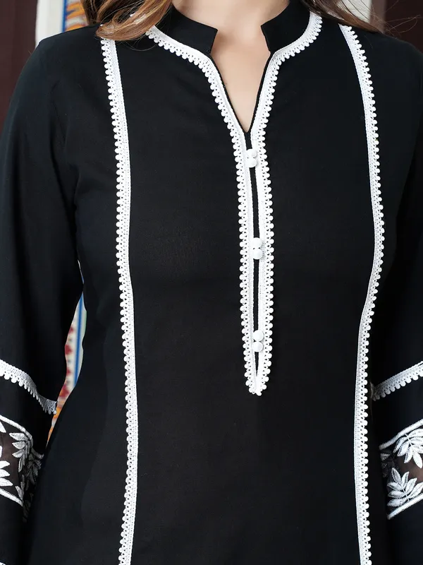 Elegant black georgette kurti set