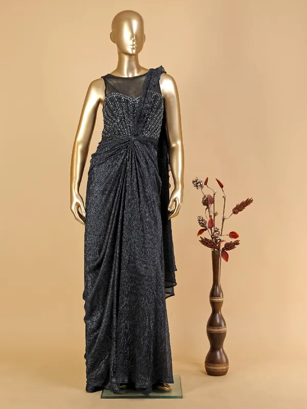 Elegant black net gown