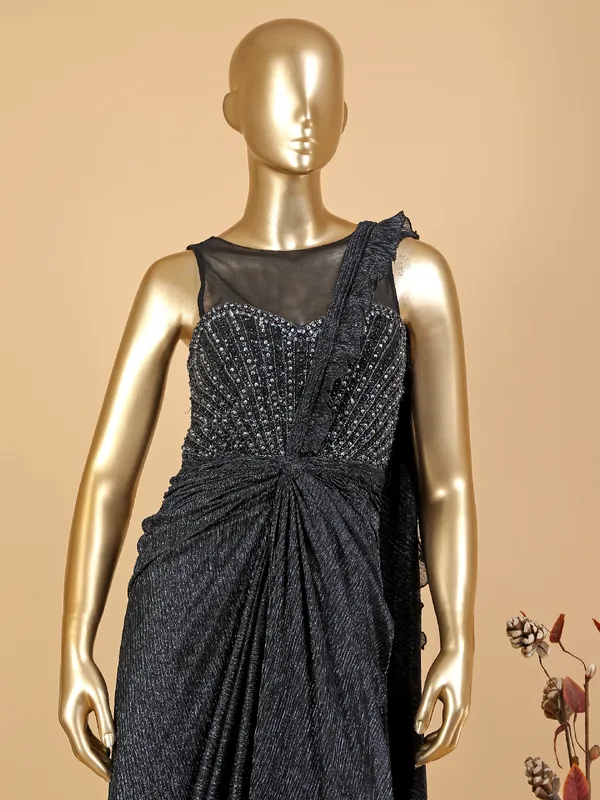 Elegant black net gown