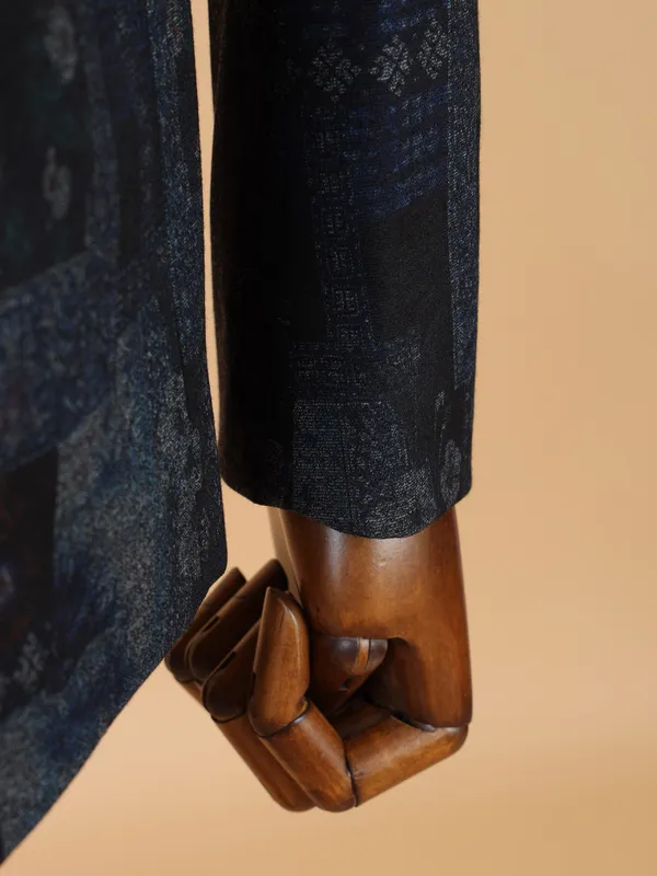 Elegant blue terry rayon blazer