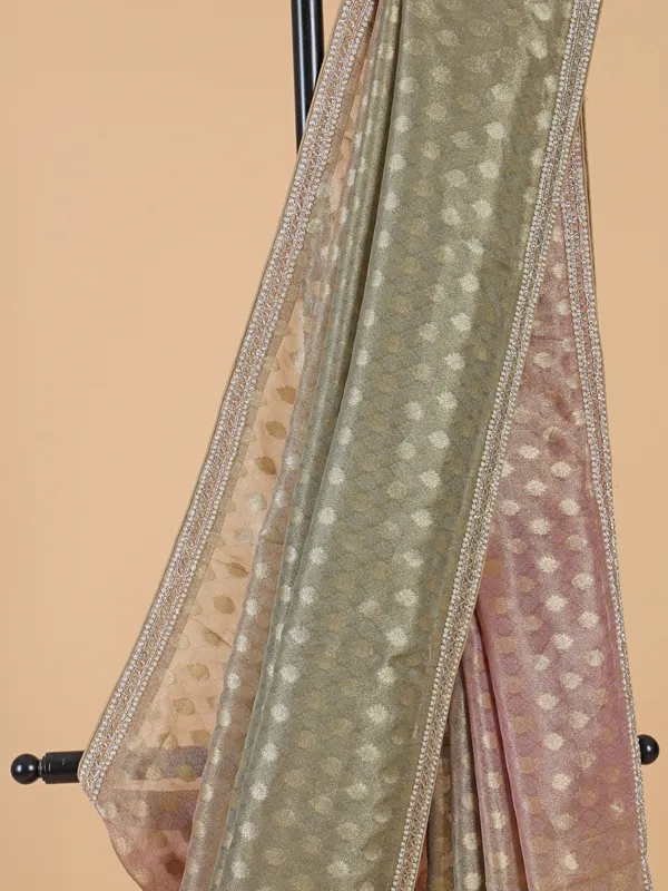 Elegant brown chiffon saree for wedding
