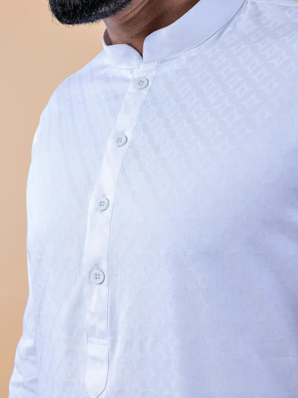 Elegant cotton white  Men Kurta pajama