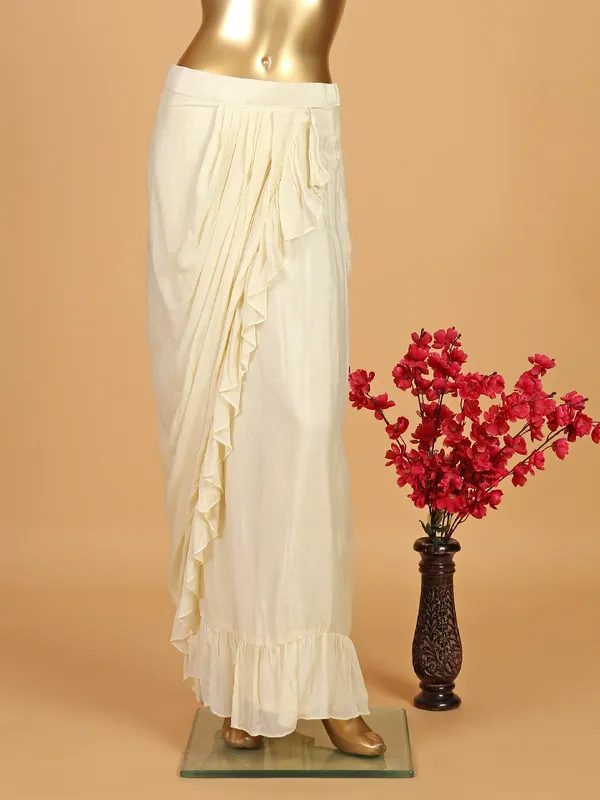 Elegant cream silk jacket style suit