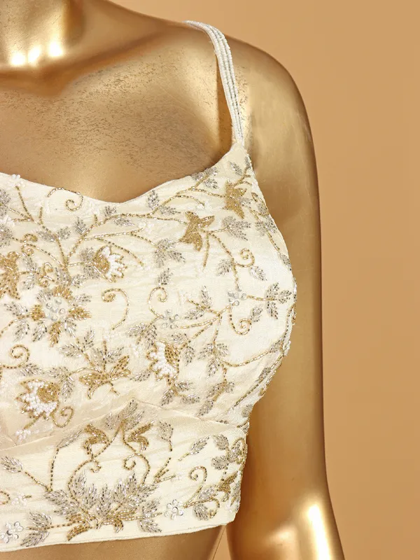 Elegant cream silk jacket style suit