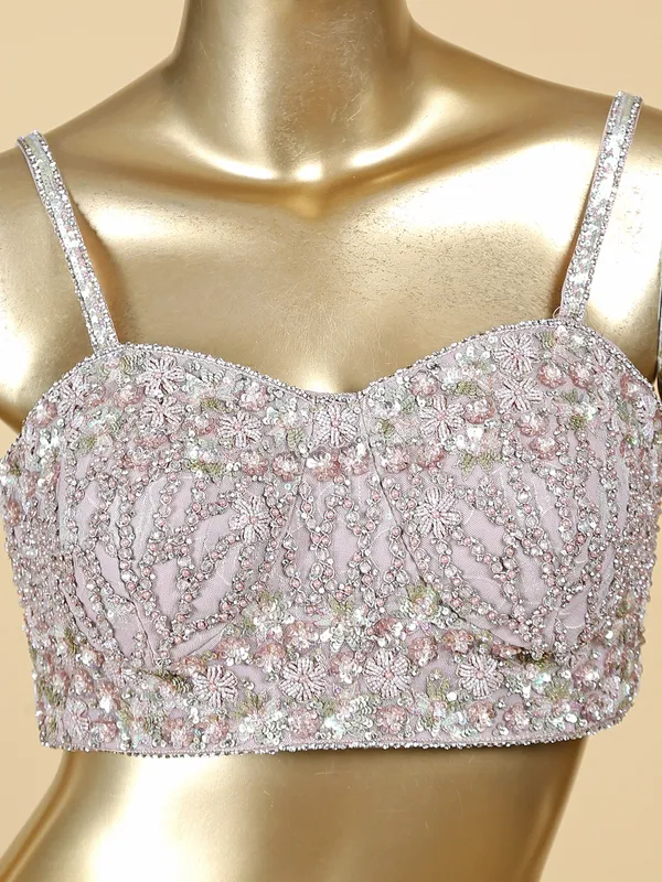 Elegant dusty pink georgette palazzo set