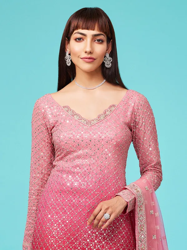 Elegant georgette pink salwar suit