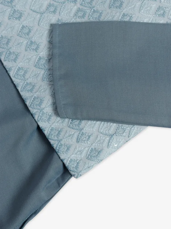 Elegant grey silk waistcoat set