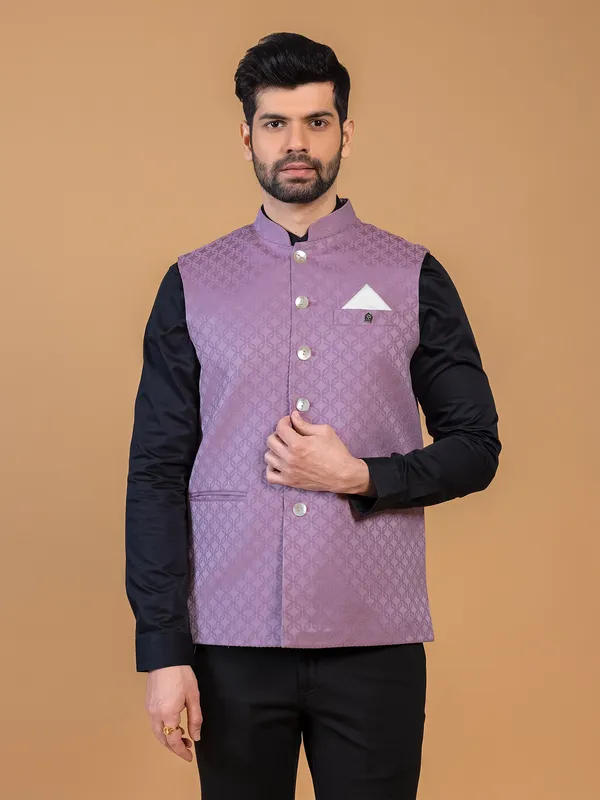 Elegant light purple silk waistcoat