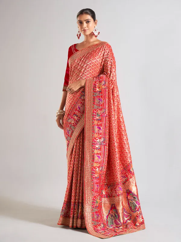 Maroon silk saree for wedding
