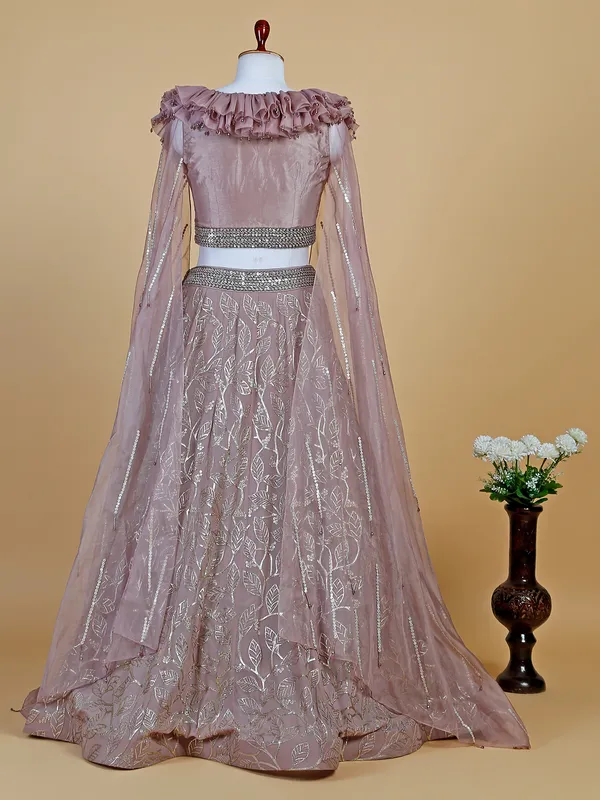 Elegant mauve purple designer lehenga choli