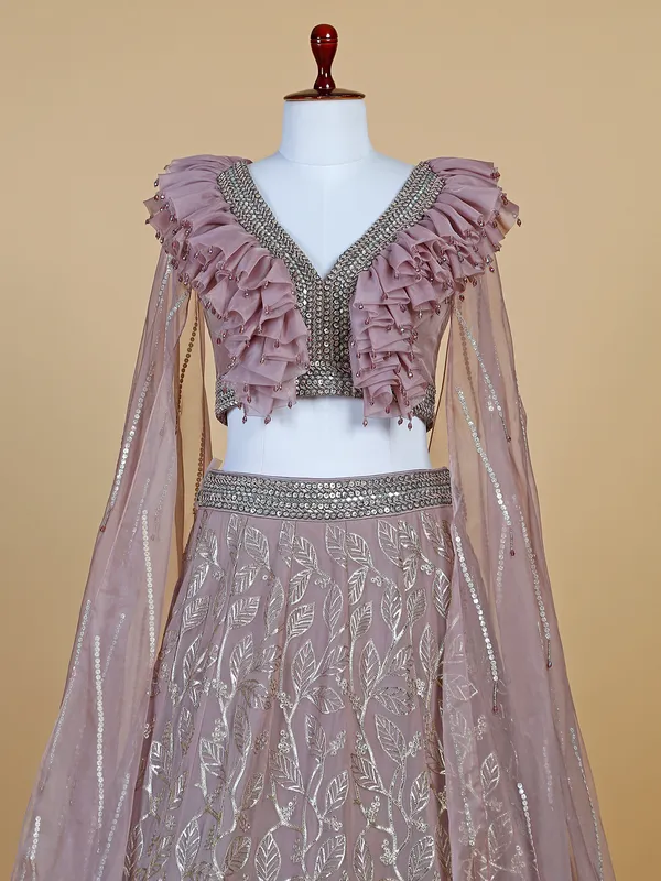 Elegant mauve purple designer lehenga choli