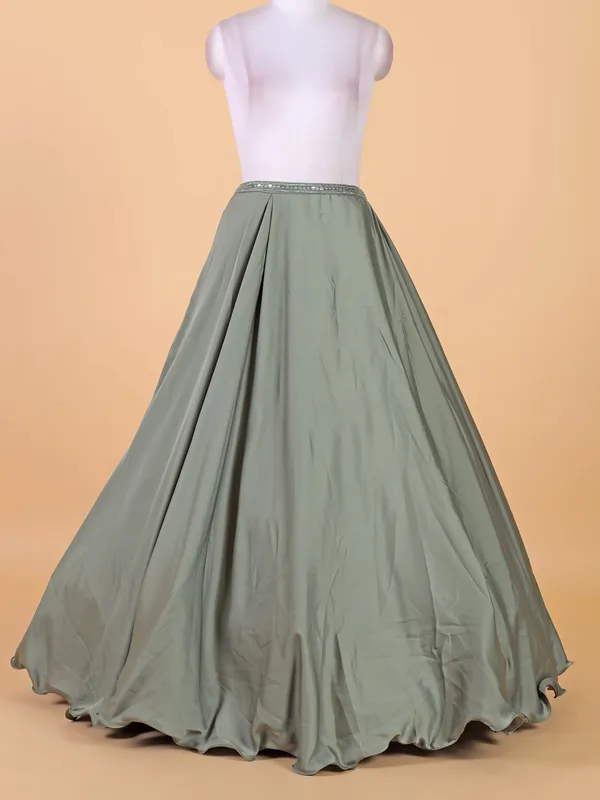 Elegant mint green lehenga choli in silk