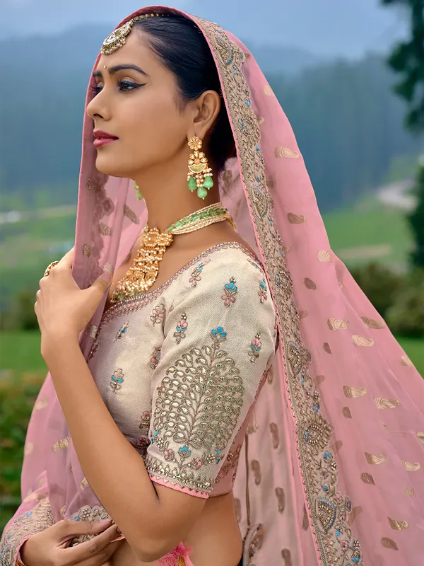 Elegant multi color unstitched lehenga choli