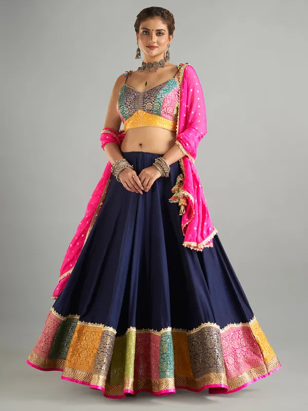 Elegant navy cotton chaniya choli