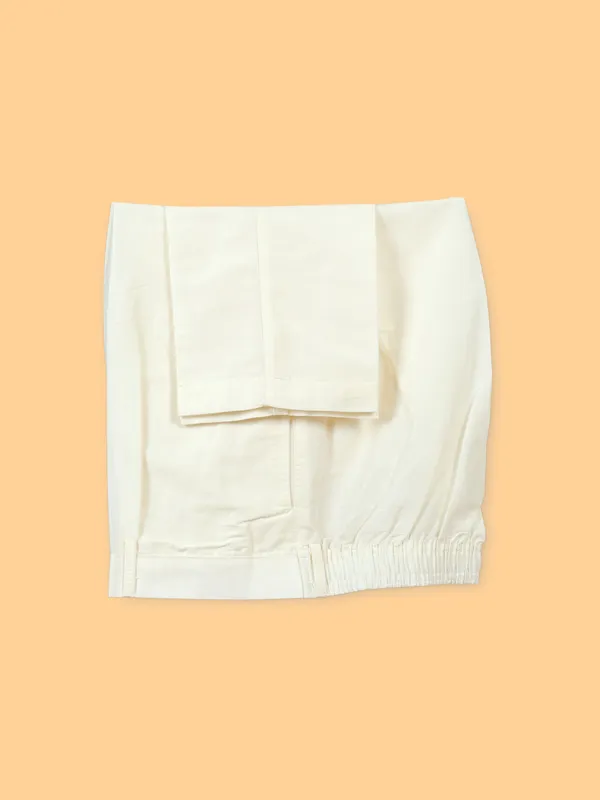 Elegant off-white silk kurta pajama