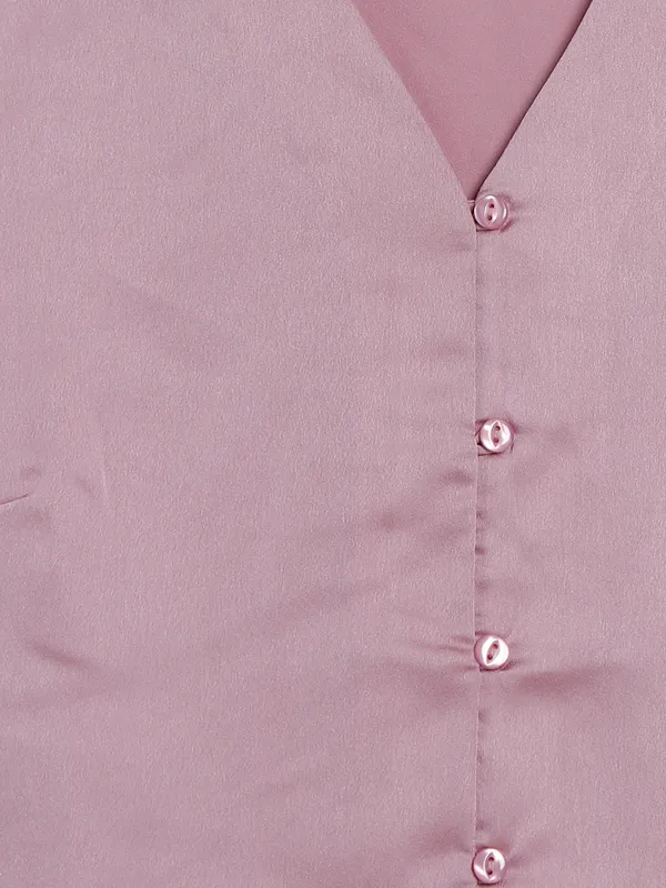 Elegant onion pink satin shirt