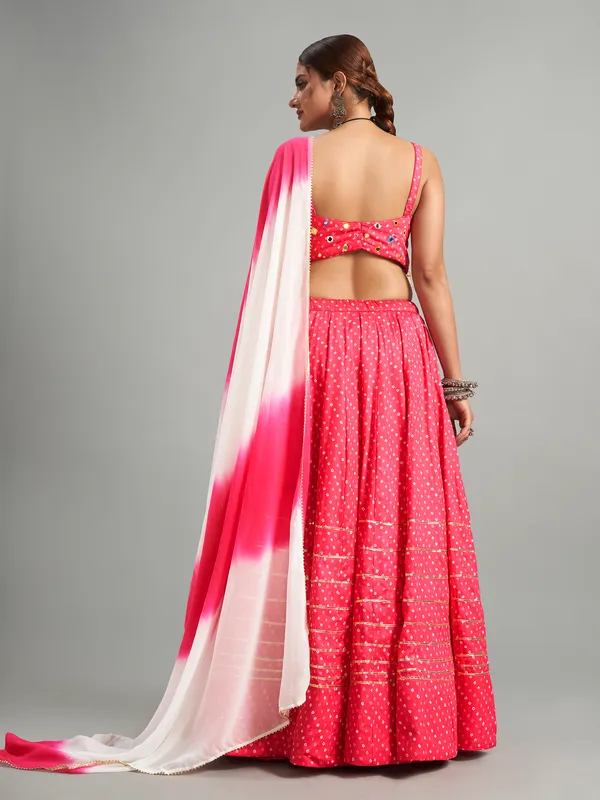 Elegant pink cotton silk chaniya choli