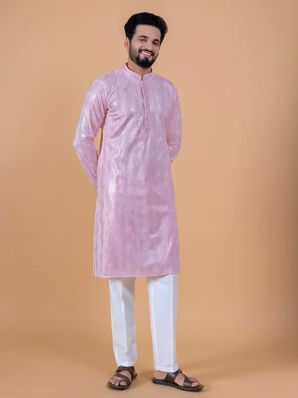 Elegant pink georgette kurta suit