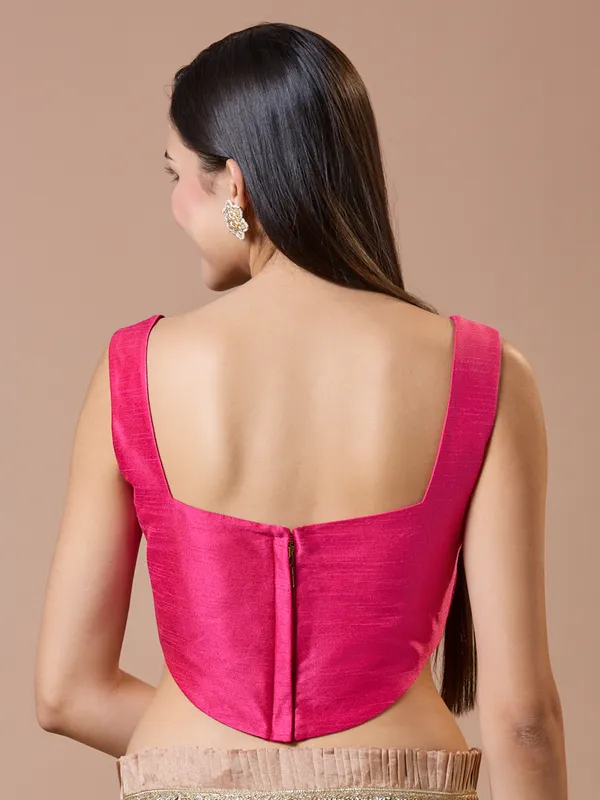 Elegant pink ready made blouse