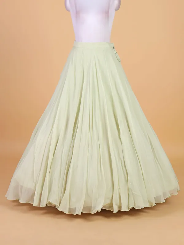 Elegant pista green lehenga choli in organza