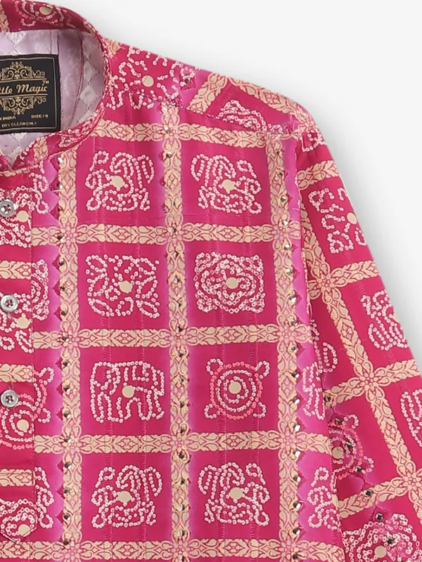 Elegant purple cotton printed kurta pajama
