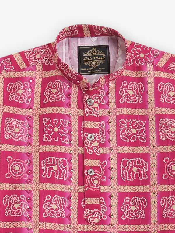 Elegant purple cotton printed kurta pajama