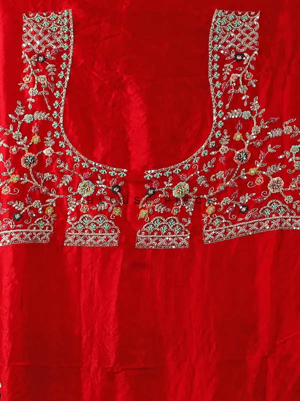 Elegant raw silk red bridal lehenga choli