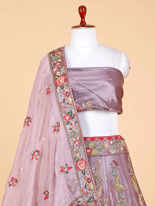 Elegant silk purple lehenga choli