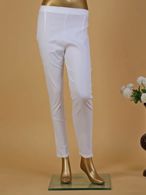 Elegant white cotton kurti set