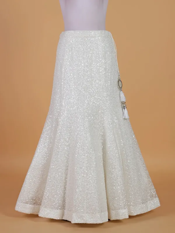 Elegant white lehenga choli in net