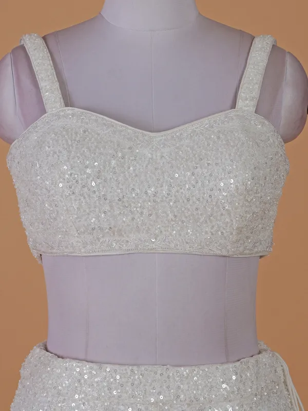 Elegant white lehenga choli in net