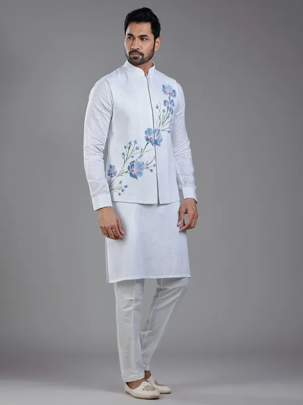 Elegant white waistcoat set for weddings