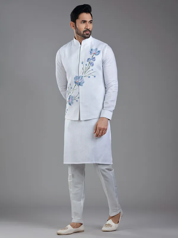 Elegant white waistcoat set for weddings