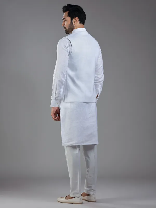 Elegant white waistcoat set for weddings