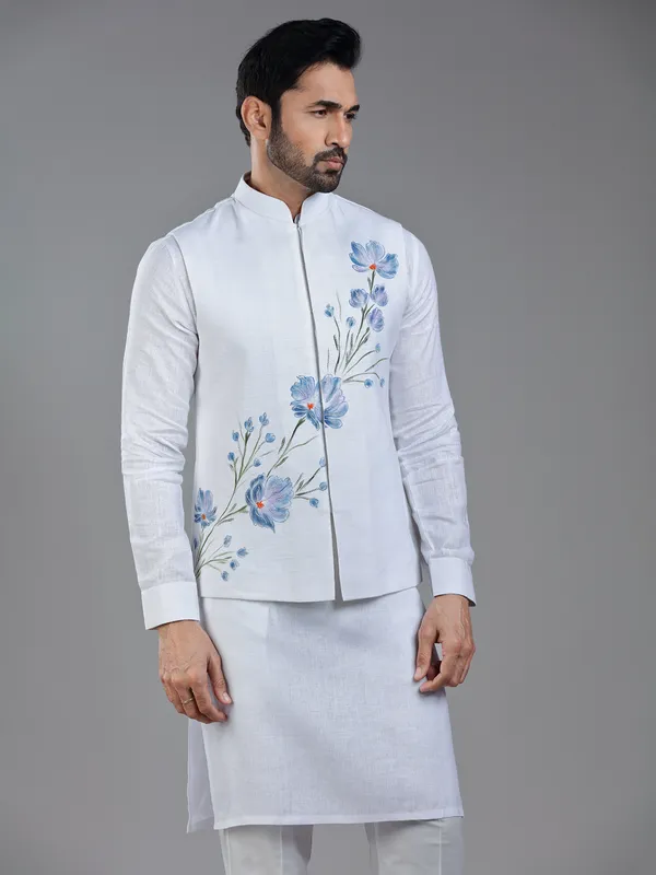 Elegant white waistcoat set for weddings