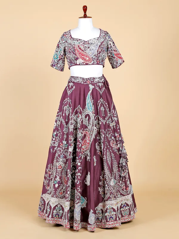 Elegant wine designer lehenga choli