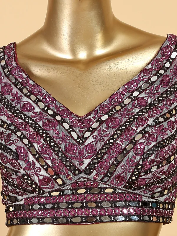 Elegant wine georgette sharara suit