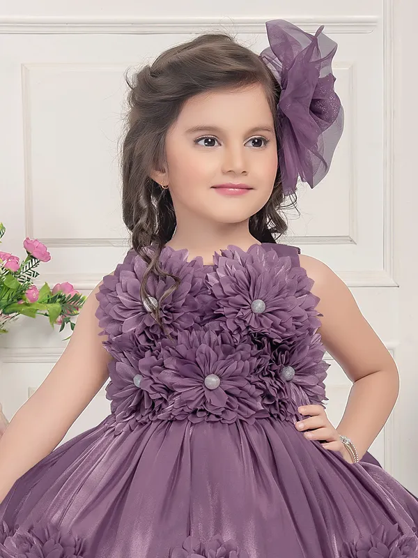 Elegant wine organza frock