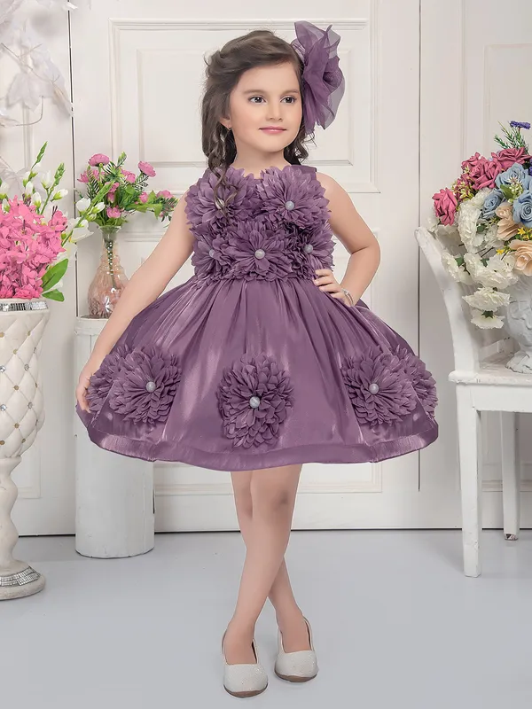 Elegant wine organza frock