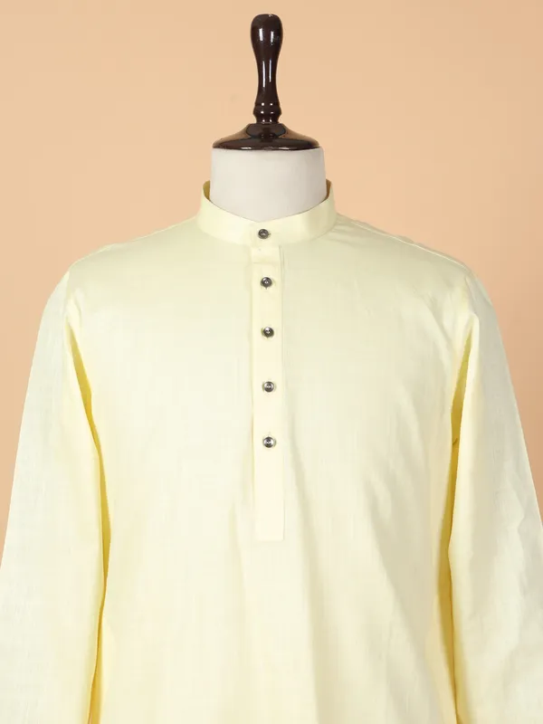 Elegant yellow cotton kurta suit