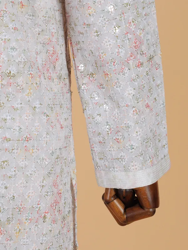 Elegantry cream cotton kurta suit for men
