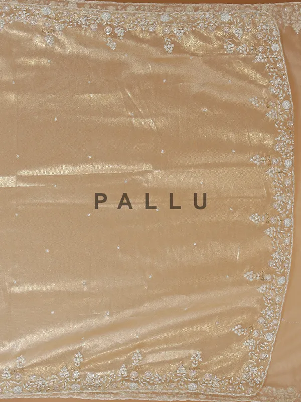 Elegantry organza beige saree